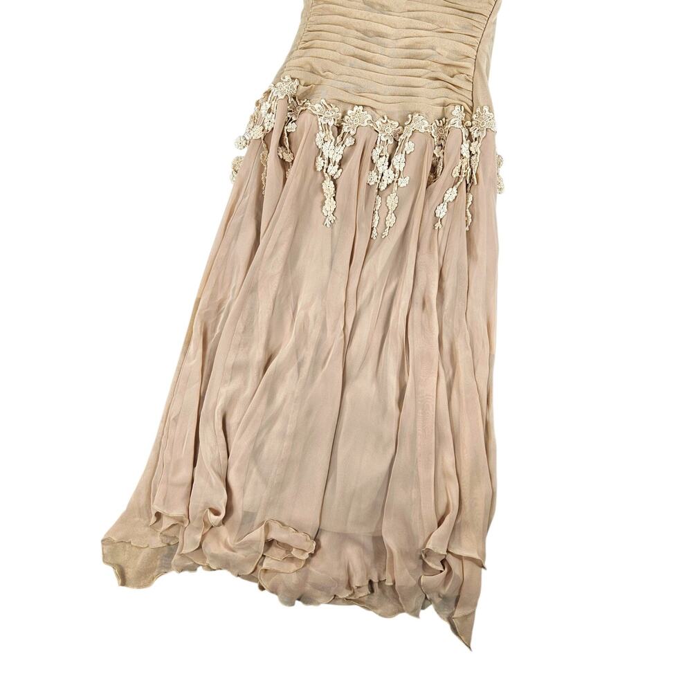 Vintage Fairycore Mesh Maxi Dress Asymmetrical Hem - Small - Picture 3 of 9
